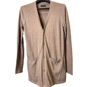 ASOS Oversized Button Down Stretch Cardigan Sweater Patch Pocket VNeck XXS Brown